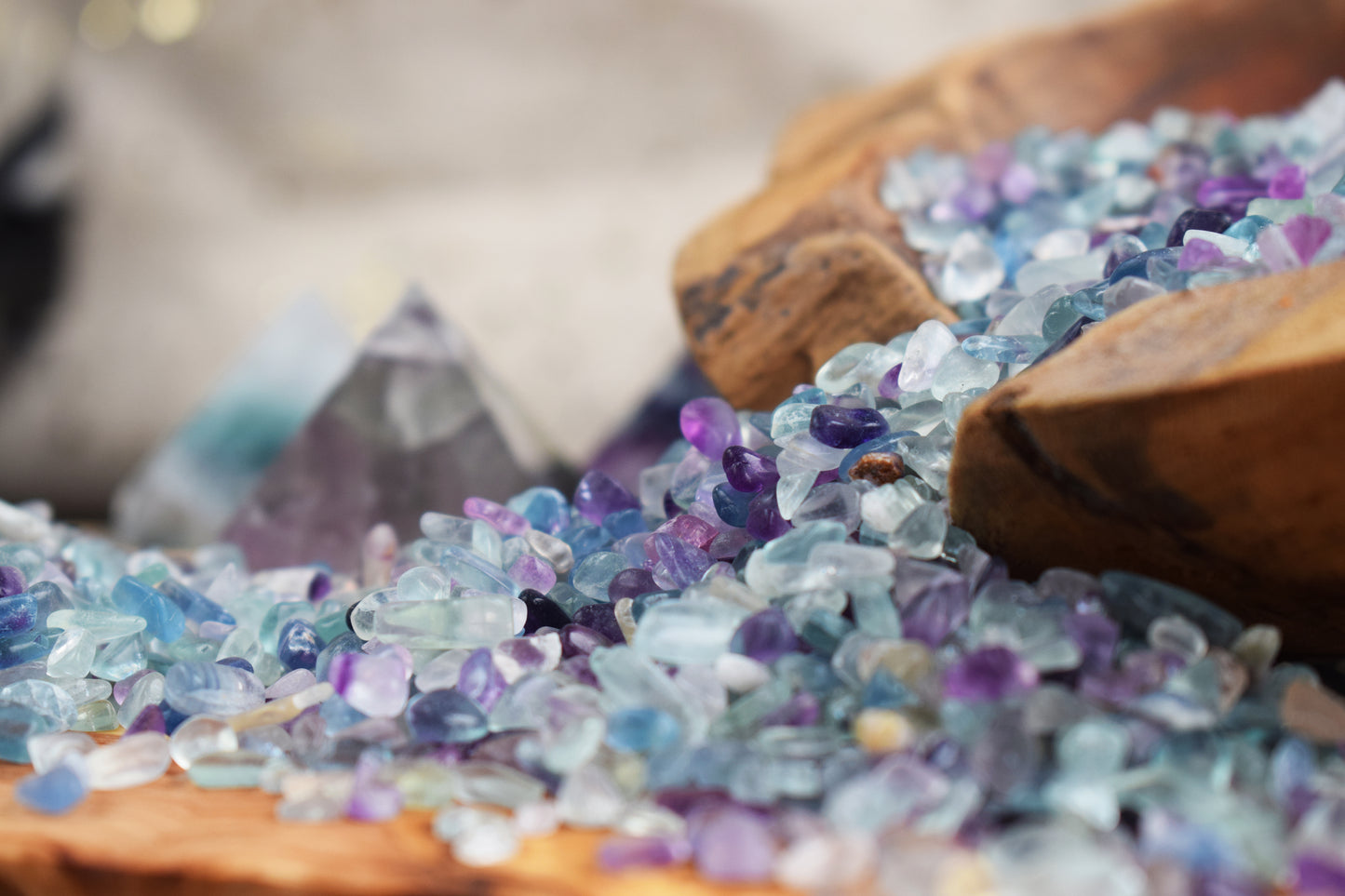 Mineral Fluorita en chips