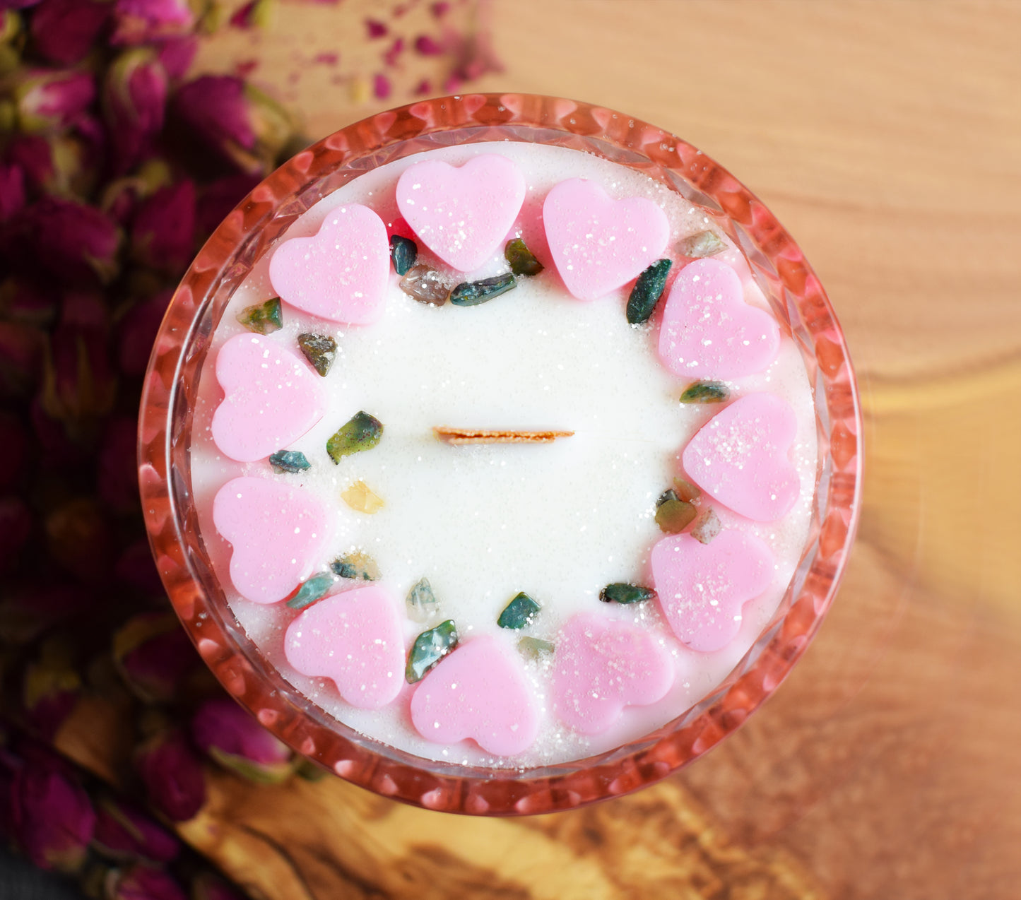 Tarro rosa con tapa de cristal 300ml