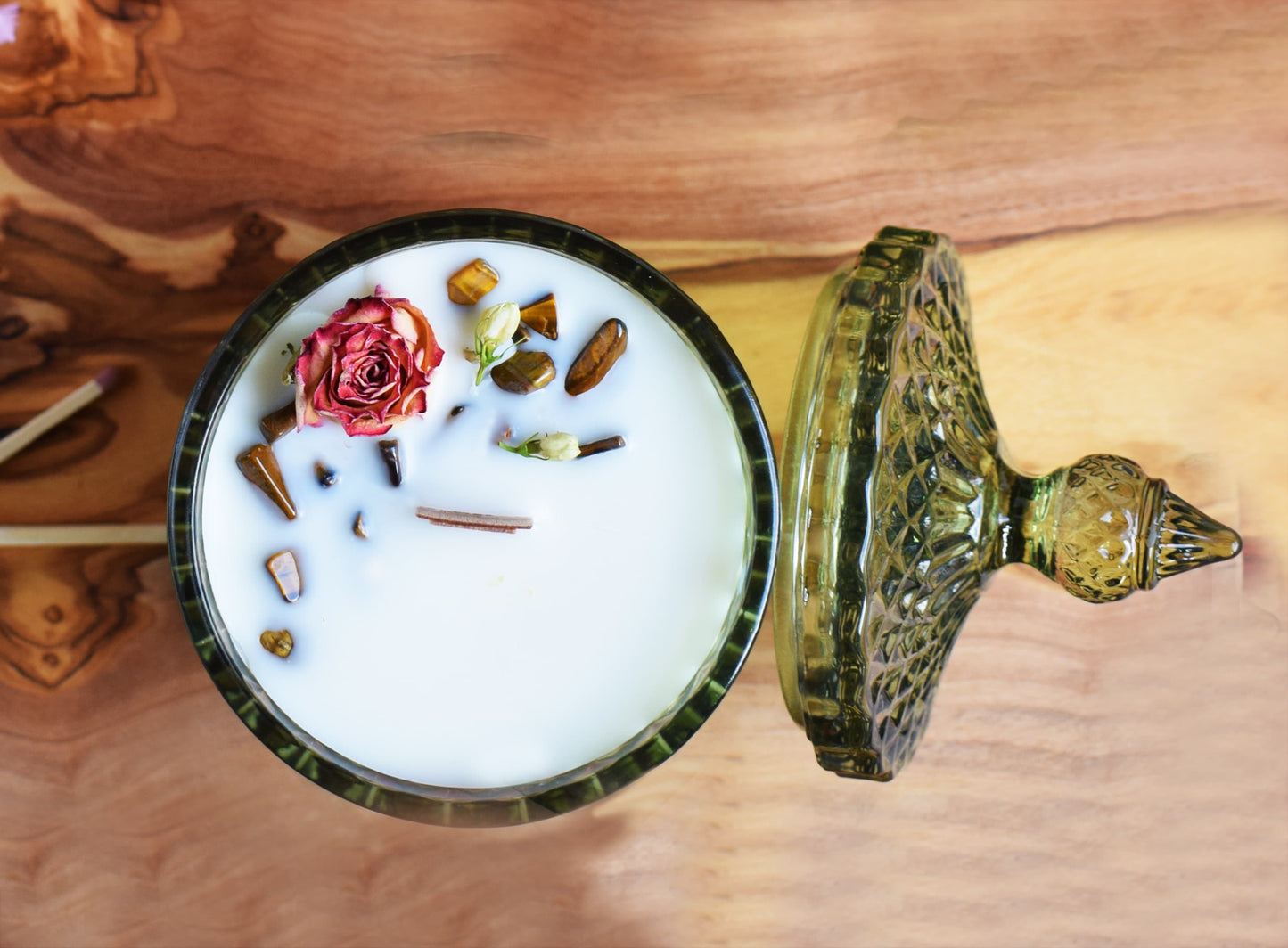 Tarro verde con tapa de cristal 300ml