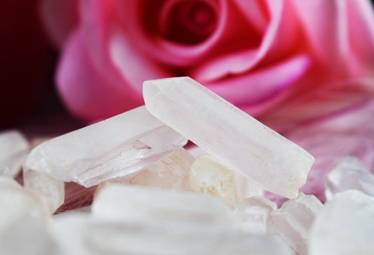 Cristales de cuarzo lechoso