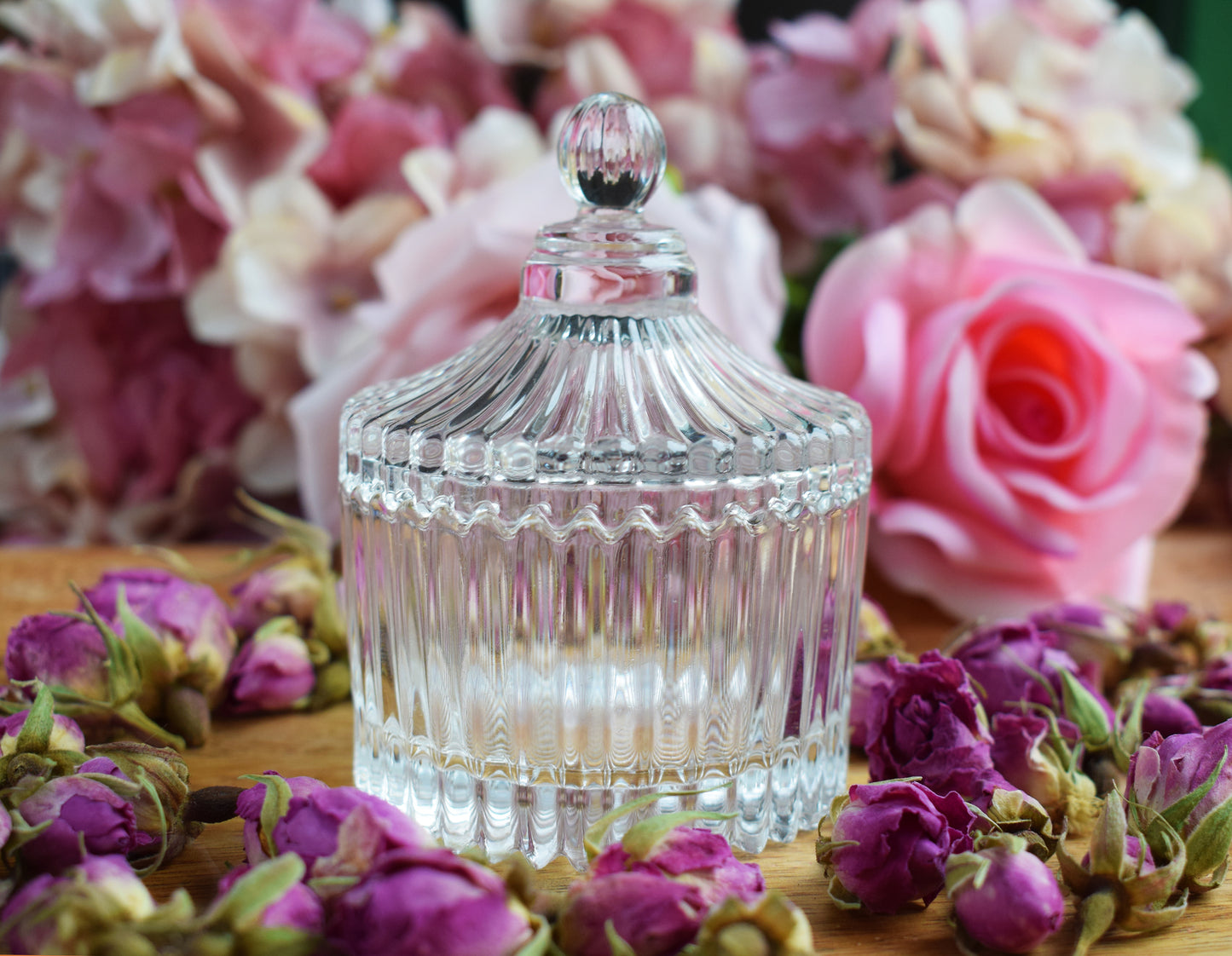 Bombonera de vidrio con tapa 90ml