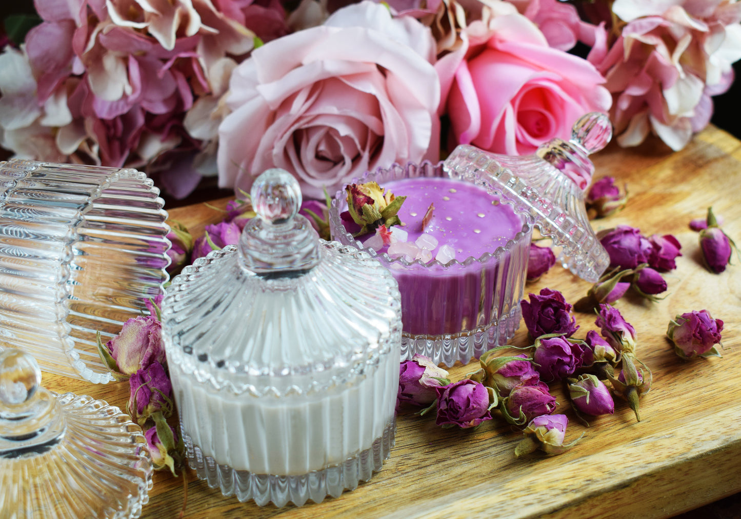 Bombonera de vidrio con tapa 90ml