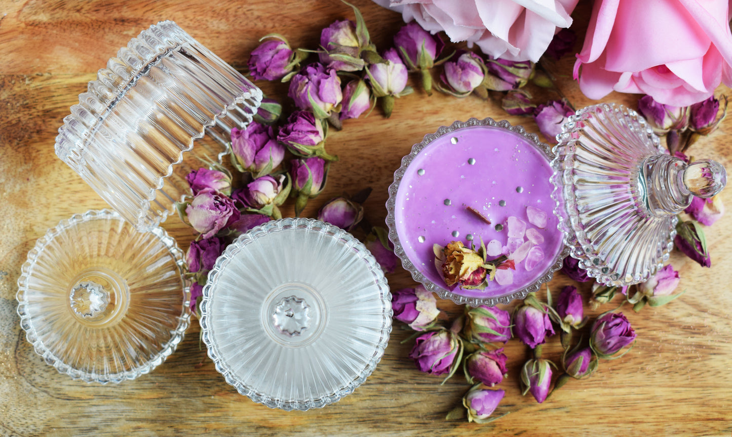 Bombonera de vidrio con tapa 90ml