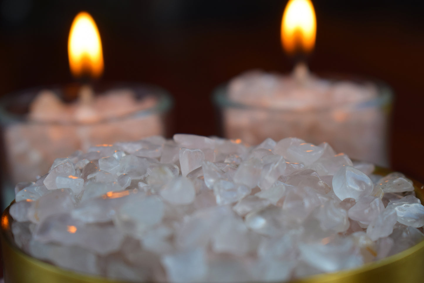 Mineral de Cuarzo rosa en chips