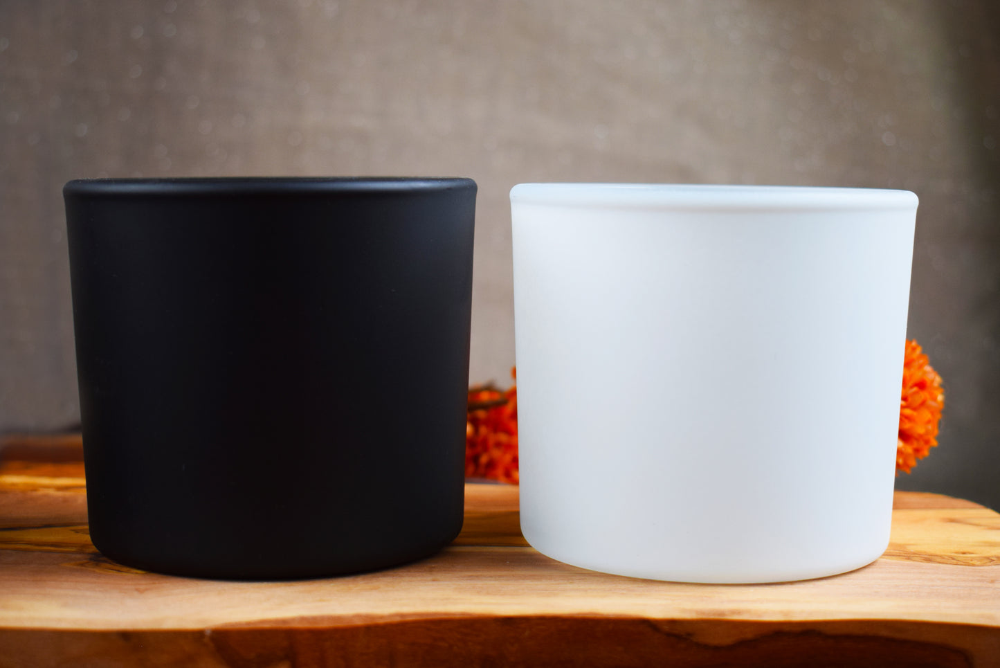 Vaso de vidrio extra grueso 220ml Negro Mate / Blanco