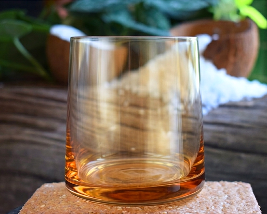Vaso de Cristal Premium para Velas (Dégradé Ámbar) – 250ml