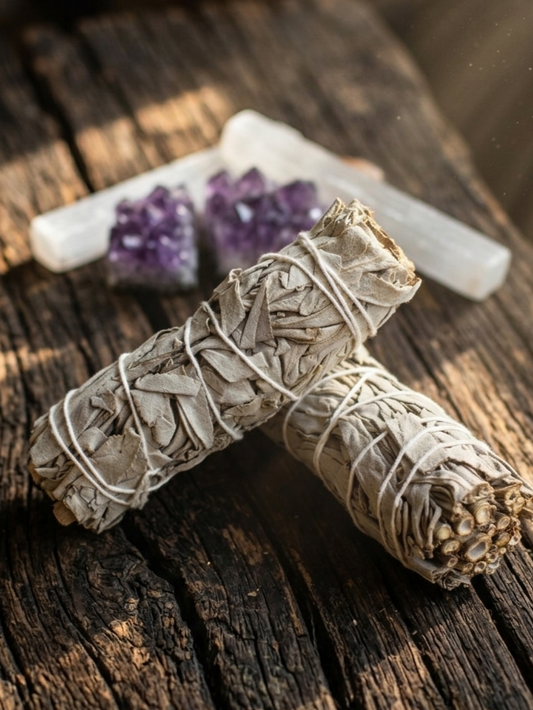 Atado de Salvia Blanca Natural para Sahumerio (Limpieza Energética)