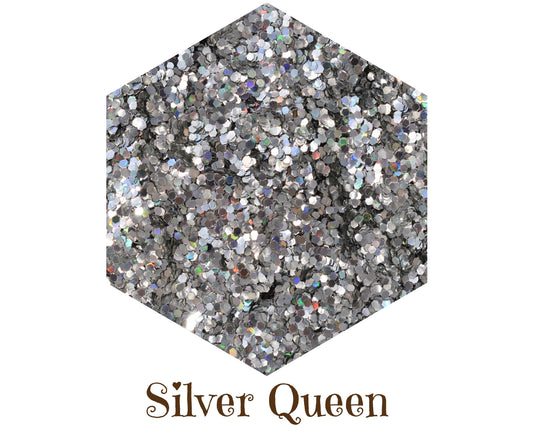 Glitter Biodegradable Silver Queen Holo