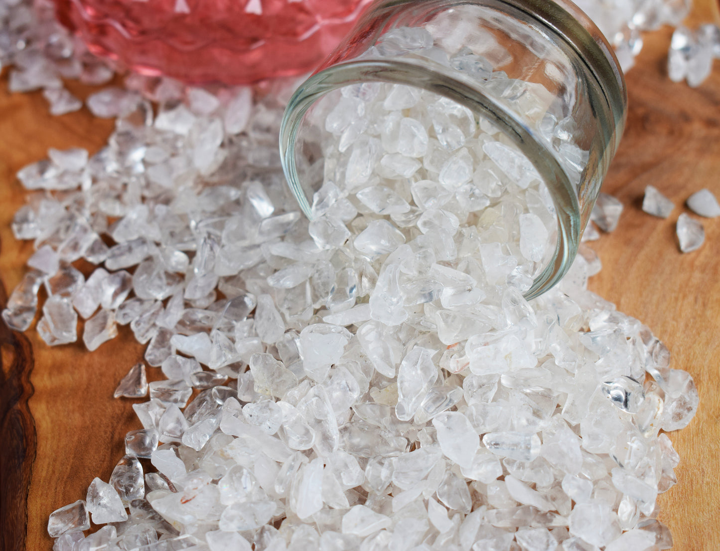 Mineral de cuarzo transparente en chips