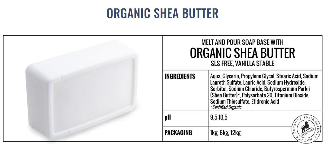 Base para hacer jabón de glicerina Manteca de Karité Orgánica SSL FREE