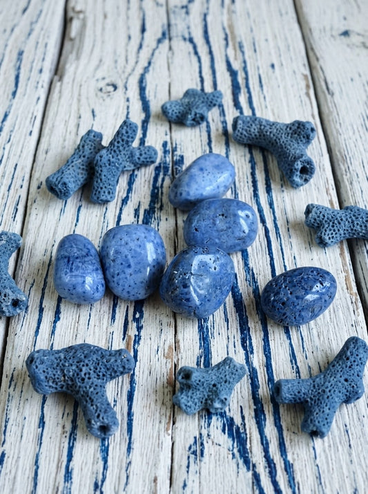 Piedra Coral Azul Natural (Cristal de Comunicación y Serenidad)